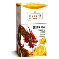Hyton (Хайтон) Зелёный Лимон Имбирь 90г. высокогорный зелёный чай с кусочками лимона и имбиря (Китай)