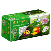Element (Элемент) Грин Ассорти 25пак. в метал.сашетах зелёный с добавками чай (Шри-Ланка)