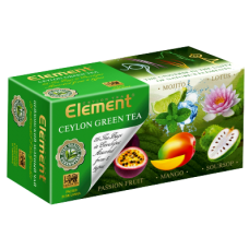 Element (Элемент) Грин Ассорти 25пак. в метал.сашетах зелёный с добавками чай (Шри-Ланка)