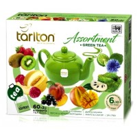 Tarlton (Тарлтон) Ассортимент 60пак. 6 видов по 10пак. по 2г. в конвертах зелёный с добавками (Шри-Ланка)