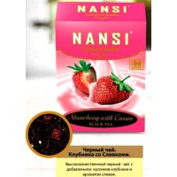 Nansi (Нанси) Клубника со Сливками 100г. чёрный с кусочками клубники (Шри-Ланка)