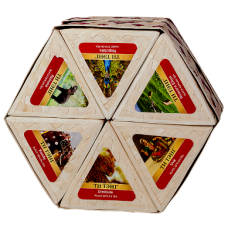 TeaTang (ТиТэнг) Плетёная коробка 6 видов по 50г. чёрный чай. Диаметр- 24см. (Шри-Ланка)